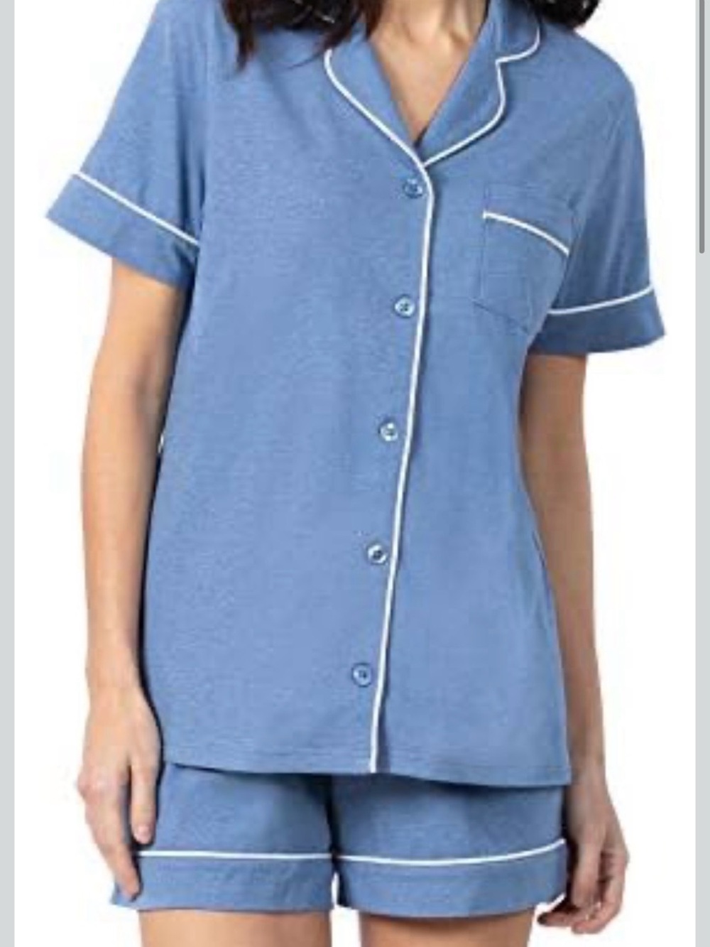 Women’s PajamaGram Short Sleeve Blue Pajama Set Size S